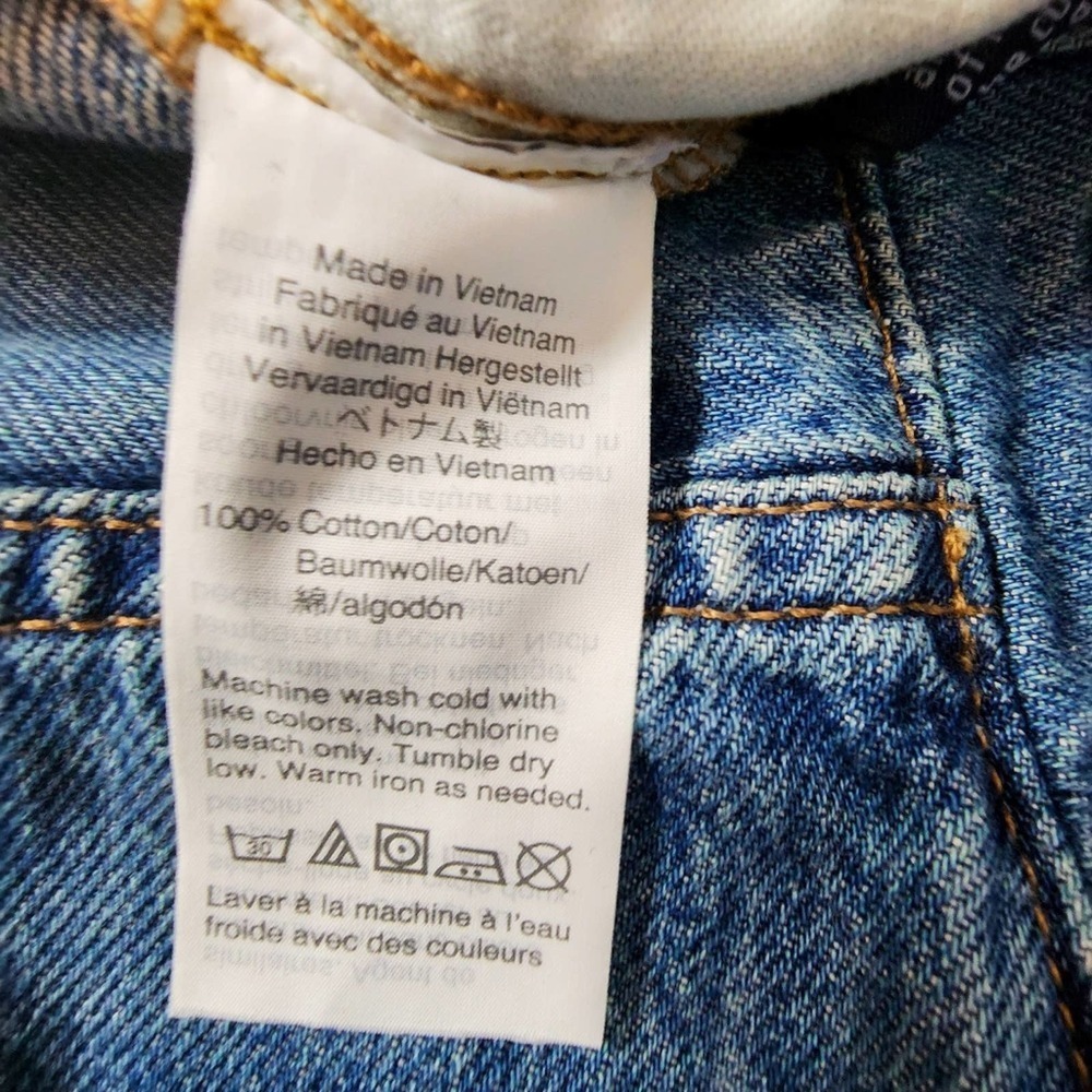 Euc Madwell Rigid Denim A-Line Mini Skirt in Lakeline Wash: Eco Edition Size 26 - Picture 10 of 11